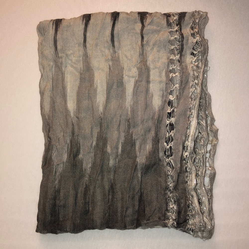 Gray and silver infinity scarf